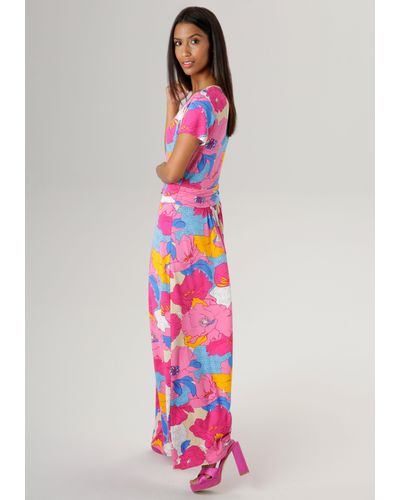 Aniston SELECTED Sommerkleid mit farbenfrohem Blütendruck - Pink