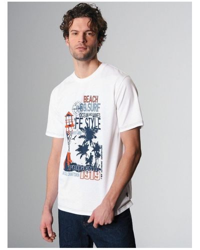 Trigema T-Shirt mit maritimem Printmotiv (1-tlg) - Weiß