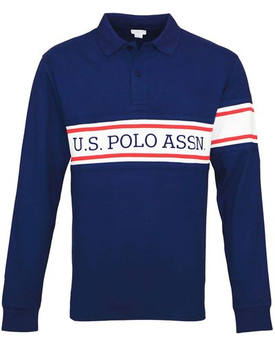 U.S. POLO ASSN. Shirt Poloshirt Longsleeve (1-tlg) - Blau