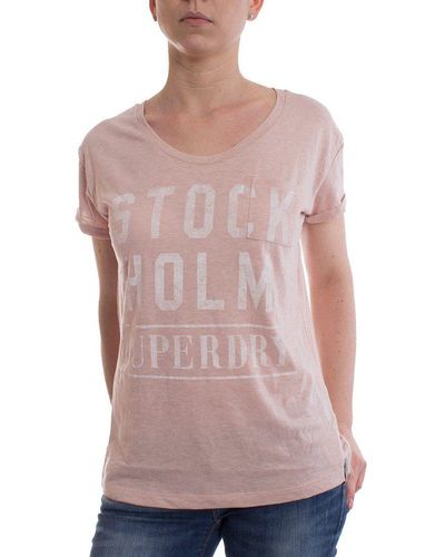 Superdry T-Shirt Women GRAPHIC TEE Nordic Pink