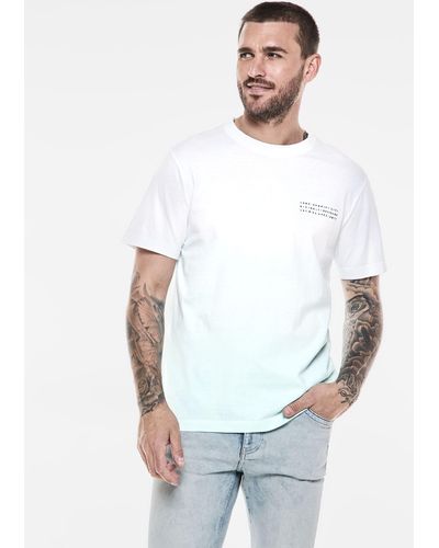 Street One Men T-Shirt mit Wording - Weiß