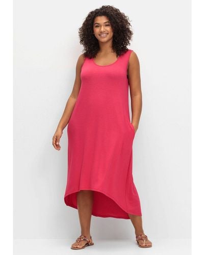 Sheego Strandkleid Große Größen mit Taschen, im Vokuhilaschnitt - Rot