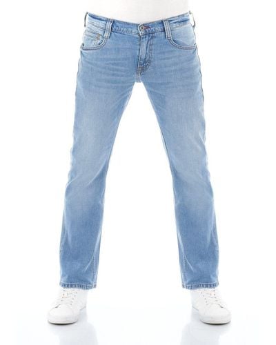 Mustang Bootcut-Jeans Jeanshose Oregon Boot Cut Denim Hose mit Stretch - Blau