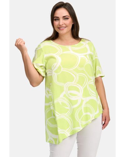 Kekoo Tunikashirt A-Linie Shirt Tunika aus Baumwollviskose 'Verano' - Grün