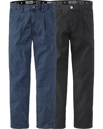 Franco Bettoni Regular-fit-Jeans (Packung, 2er-Pack) innovativer Hosenbund mit Extra-Stretch - Blau