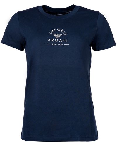 Emporio Armani T-Shirt, Rundhals - ICONIC LOGOBAND - Blau
