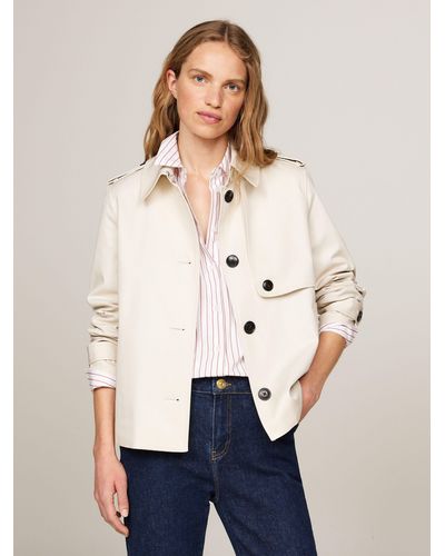 Tommy Hilfiger Kurzjacke COTTON SB SHORT TRENCH mit typischen Trenchdetails - Natur