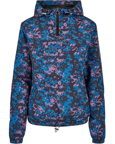 Urban Classics Bomberjacke Ladies Camo Pull Over Jacket - Blau