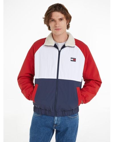 Tommy Hilfiger Relaxed Fit Sherpa-Wendejacke - Rot