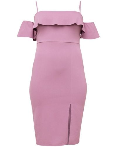 Wal-G Cocktailkleid ANDY (1-tlg) Volant - Pink