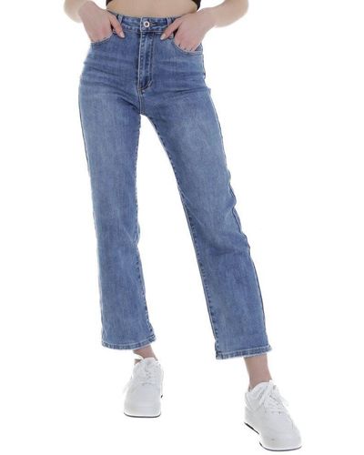 Ital-Design Relax-- Freizeit Used-Look Stretch Relaxed Fit Jeans in Blau