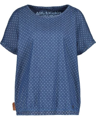 Alife & Kickin T-Shirt SunoAK (1-tlg) Drapiert/gerafft - Blau