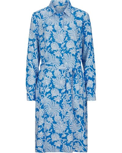 Codello Blusenkleid aus Viskose mit Blumen-Muster - Blau
