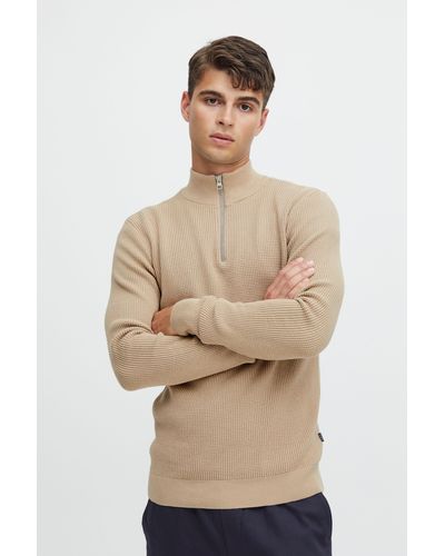 Casual Friday Troyer CFKarlo 0092 half zipper knit - Natur
