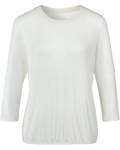 Lascana 3/4-Arm-Shirt mit Gummizug am Saum - Weiß