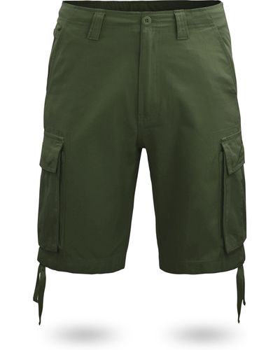 normani Bermudas Kalahari Vintage Shorts kurze Sommershorts mit Cargotaschen aus 100% Bio-Baumwolle - Grün