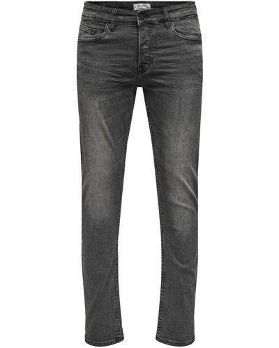 Only & Sons Slim-fit-Jeans - Grau