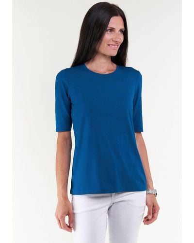 Seidel Moden T-Shirt mit Halbarm und Rundhalsausschnitt - Blau