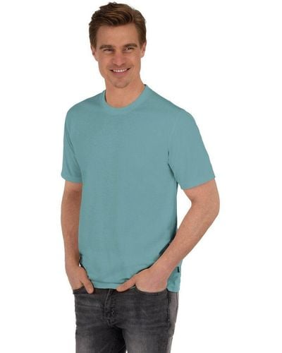 Trigema T-Shirt DELUXE Baumwolle (1-tlg) - Blau