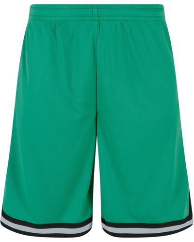 Urban Classics Stoffhose Stripes Mesh Shorts (1-tlg) - Grün