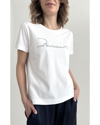 Zuckerwatte T-Shirt Boyfriend Style, aus 100% Baumwolle - Weiß
