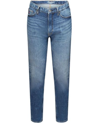 Esprit Tapered-fit- Gerade, konische Jeans mit mittelhohem Bund - Blau