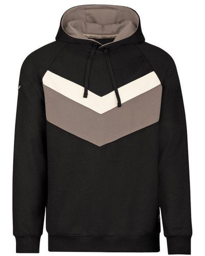 Trigema Kapuzensweatshirt Hoodie mit farbigen Elementen - Schwarz