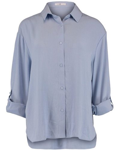 Hailys Blusenshirt Bluse Stilvolles Halbarm Krempelfunktion Hemd 6891 in Blau