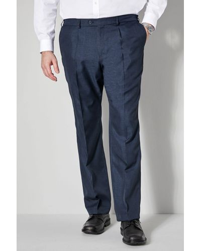 Men Plus Plus Anzughose Men+ Anzug-Hose Regular Fit Bügelfalte bis 35 - Blau