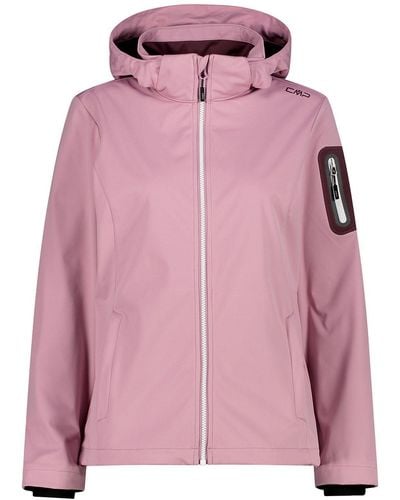 CMP Softshelljacke Woman Jacket Zip Hood mit abnehmbarer Kapuze - Pink