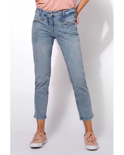 Toni /-Jeans Perfect Shape Pocket 7/8 mit schrägen Reißverschlusstaschen - Blau
