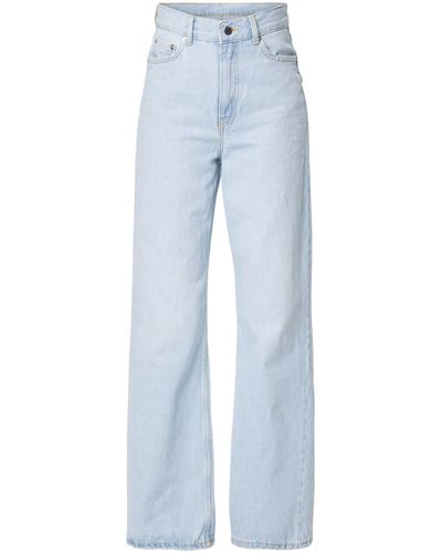 Dr. Denim Weite Jeans Echo (1-tlg) Cut-Outs, Weiteres Detail, Plain/ohne Details - Blau