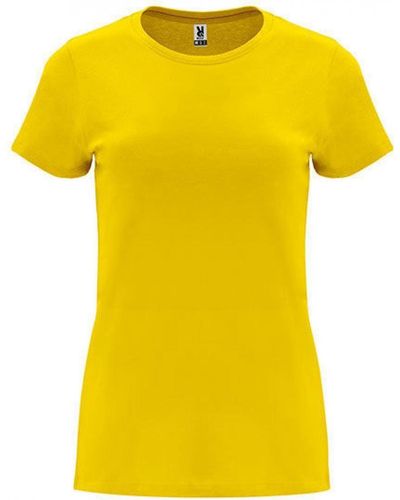 Roly Rundhalsshirt Capri T-Shirt, Tailliert und eng anliegend geschnitten - Gelb