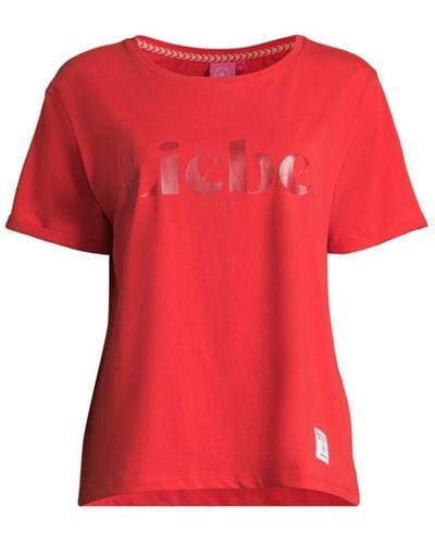 salzhaut T- Kurzarm-Shirt Moratz mit Front-Beflockung Liebe aus Baumwolle - Rot