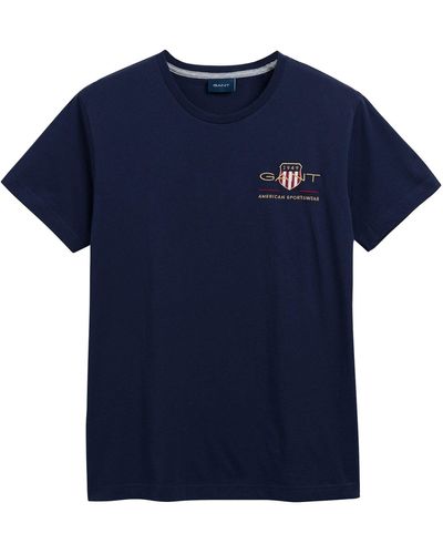 GANT T-Shirt - Archive Shield EMB, Rundhals - Blau