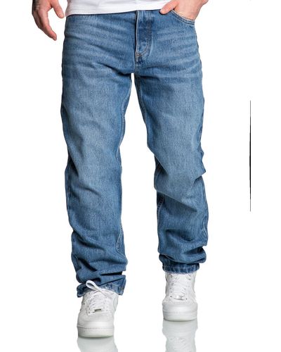Amaci&Sons Weite BOX HILL 90s Denim Jeans Hose Straight Baggy - Blau