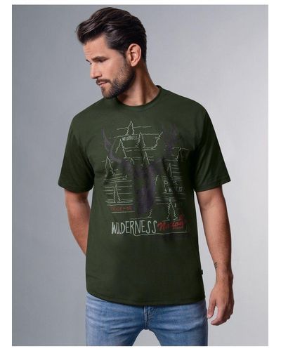 Trigema T-Shirt mit großem Hirsch-Print (1-tlg) - Grün