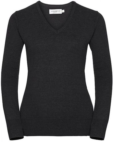 Russell Sweatshirt Ladies ́ V-Neck Knitted Pullover - Schwarz