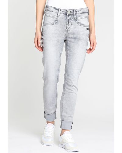 Gang Skinny-fit-Jeans 94Medina mit stylischer halb offener Knopfleiste - Blau