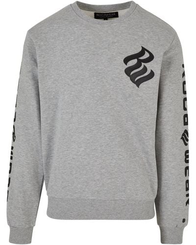 Rocawear Kapuzenpullover Printed Sweatshirt (1-tlg) - Grau