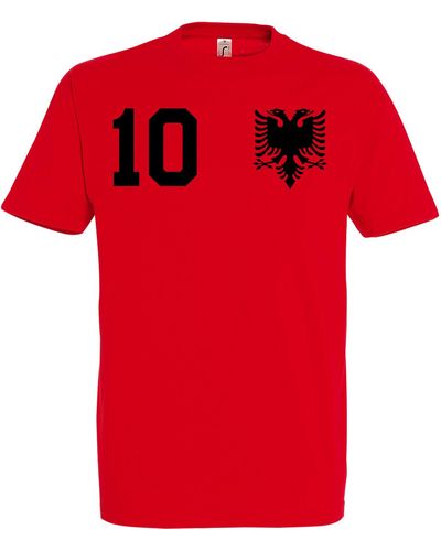 Youth Designz Albanien T-Shirt Trikot mit trendigem Motiv - Rot