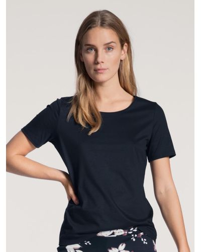 CALIDA T-Shirt DAMEN Top kurzarm - Blau