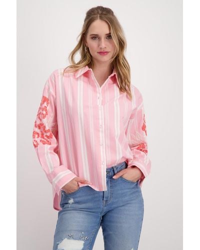 Monari Blusenshirt Bluse, pink smoothie gemustert