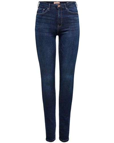 ONLY Fit- High Waist Skinny Jeans Lange Stretch Hose ONLPAOLA Röhrenjeans (1-tlg) 3629 in Blau