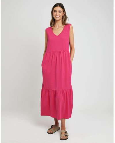 Threadbare Sommerkleid THB Byers Tiered - Pink