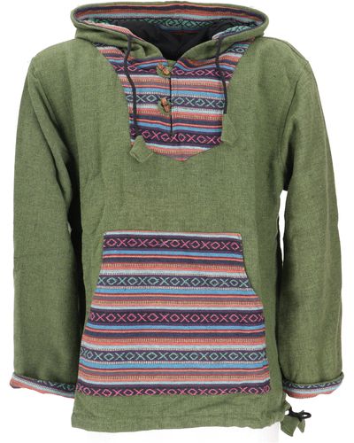 Guru-Shop Sweater Goa Kapuzenshirt - Grün