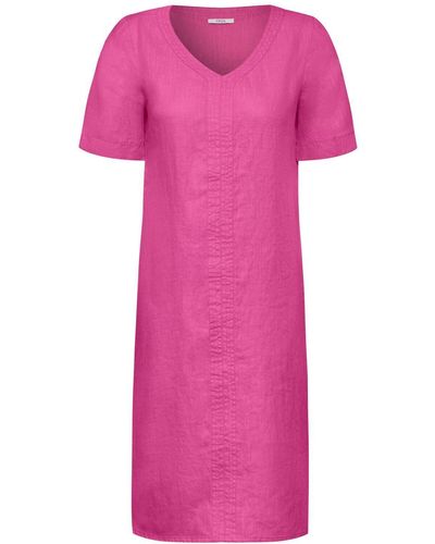 Cecil Sommerkleid LINEN_Solid V-Neck Dress - Pink