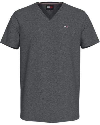 Tommy Hilfiger T-Shirt TJM XSLIM JASPE mit V-Ausschnitt - Grau