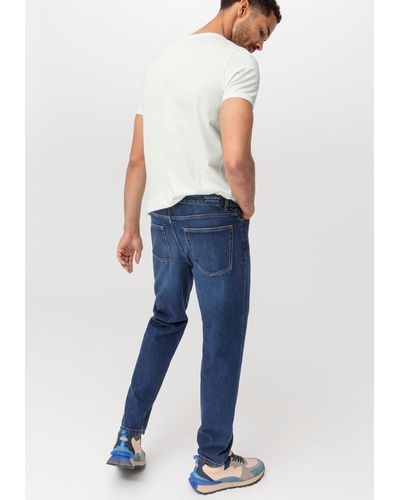 HESSNATUR Bequeme Jeans Mads Relaxed Tapered aus reinem Bio-Denim (1-tlg) - Blau