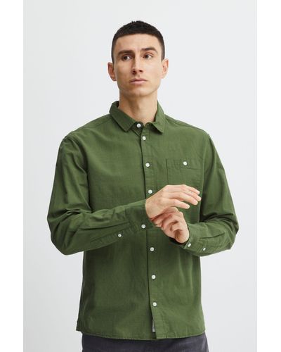 Blend Langarmhemd Freizeithemd mit Brusttasche SHIRT 5337 in Grün